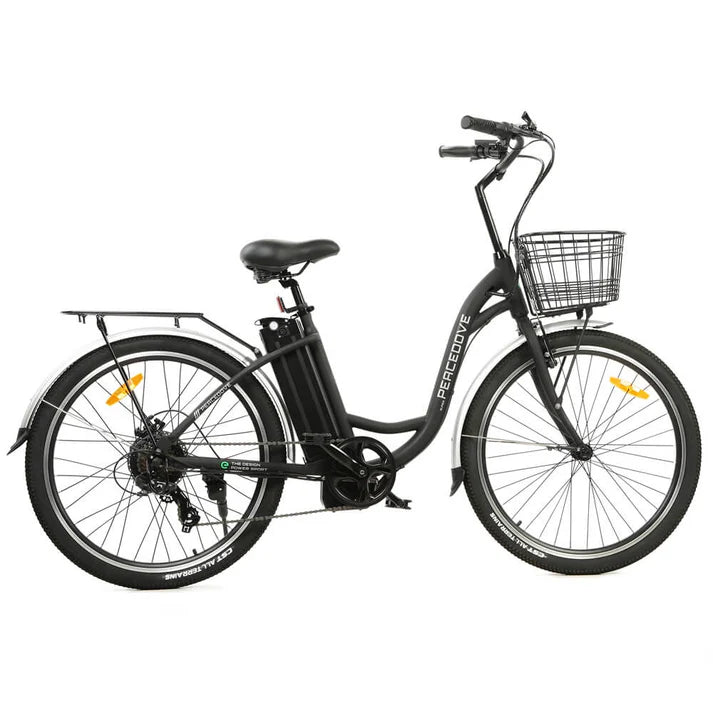 Ecotric - Peacedove - 26inch City E-Bike with Basket and Rear Rack