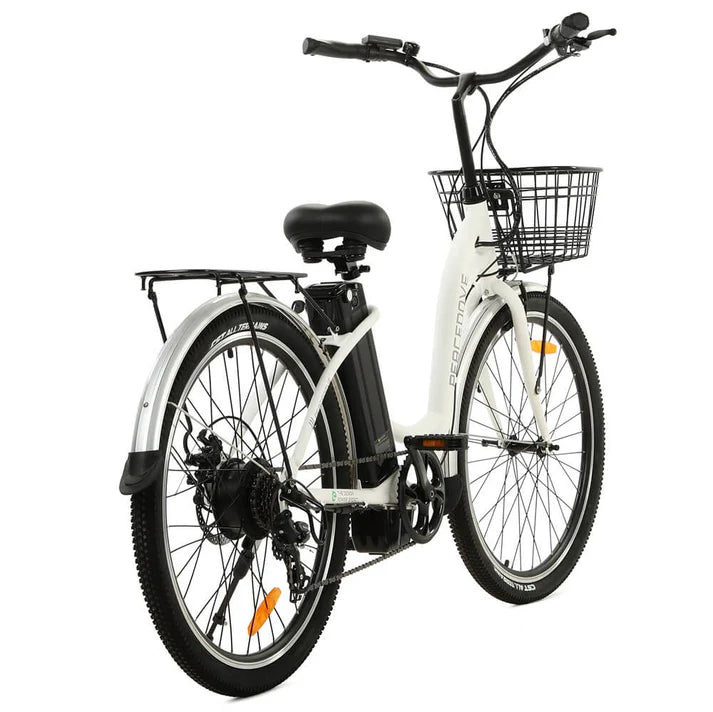 Ecotric - Peacedove - 26inch City E-Bike with Basket and Rear Rack