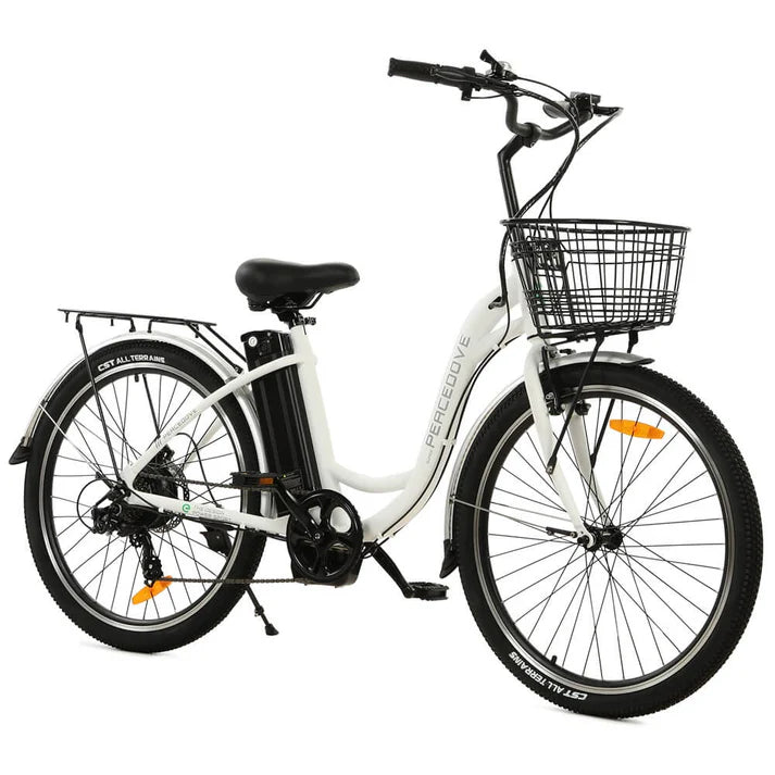Ecotric - Peacedove - 26inch City E-Bike with Basket and Rear Rack