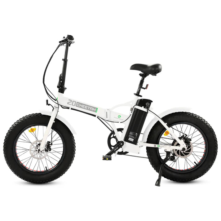 Ecotric 20inch White Fat Tire Portable and Folding Electric Bike