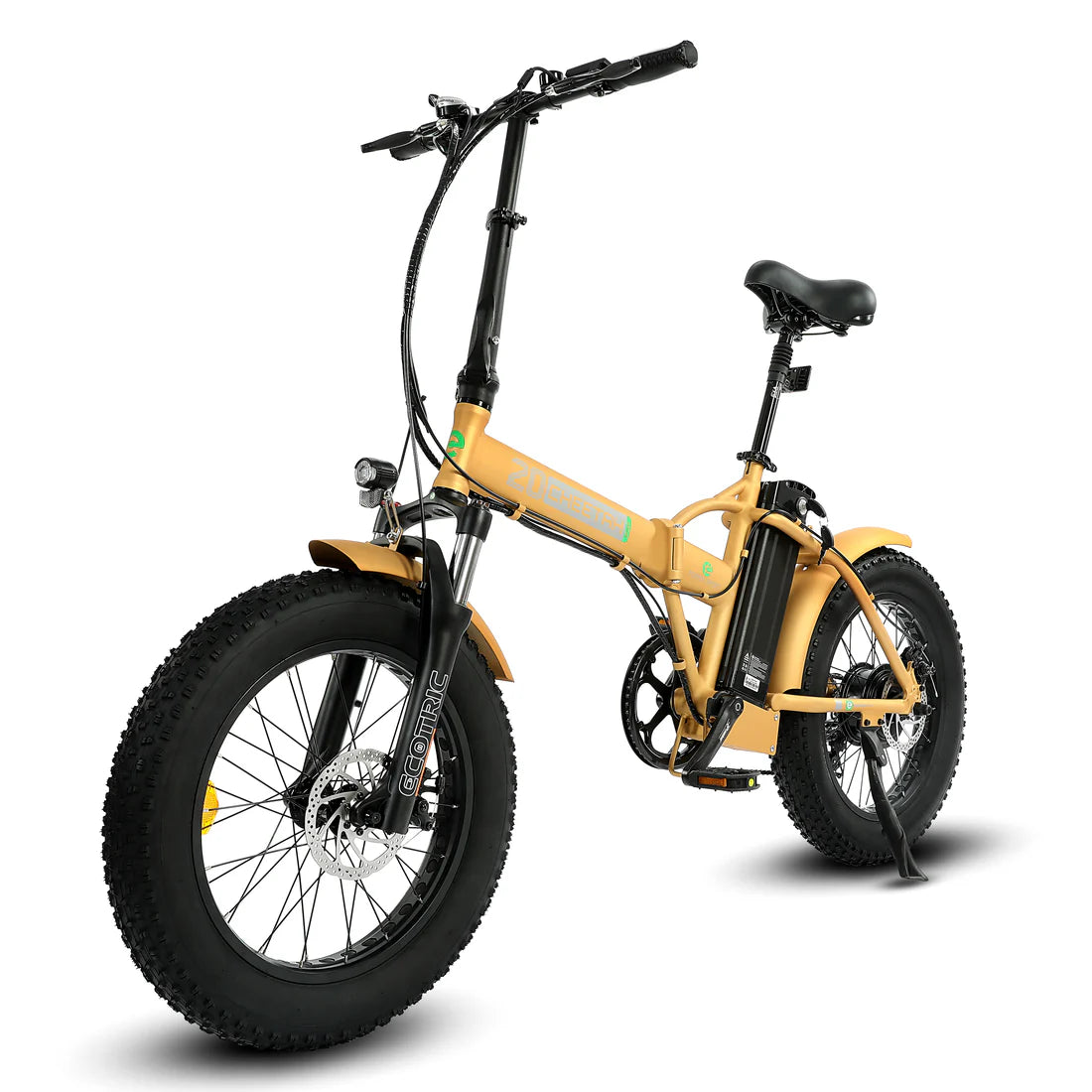 Ecotric - Cheetah - 48V Gold portable and folding fat ebike with LCD display