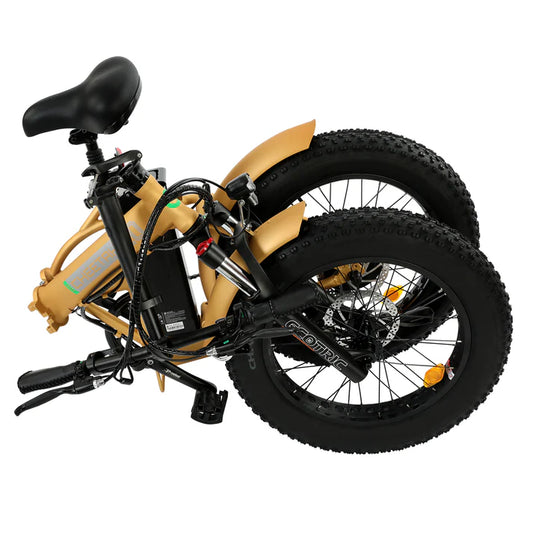 Ecotric - Cheetah - 48V Gold portable and folding fat ebike with LCD display