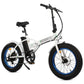 Ecotric - Cheetah - Fat Tire Portable and Folding Electric Bike-White and Blue