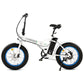 Ecotric - Cheetah - Fat Tire Portable and Folding Electric Bike-White and Blue