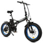 Ecotric - Cheetah - 48V Fat Tire Portable and Folding Electric Bike with LCD display-Black and Blue