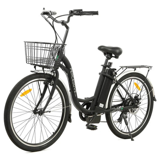 Ecotric - Peacedove - 26inch City E-Bike with Basket and Rear Rack