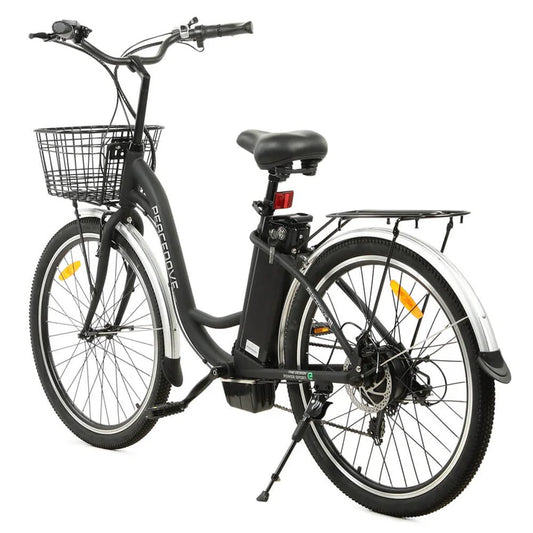 Ecotric - Peacedove - 26inch City E-Bike with Basket and Rear Rack